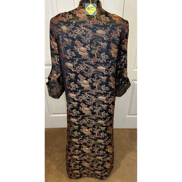 Vintage Peony Shanghai Brocade Dress Robe Size 38 Qipao, Cheongsam Dress - Picture 10 of 16